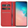 Leather Wallet Case & Card Holder Pouch for Samsung Galaxy S10 - Red